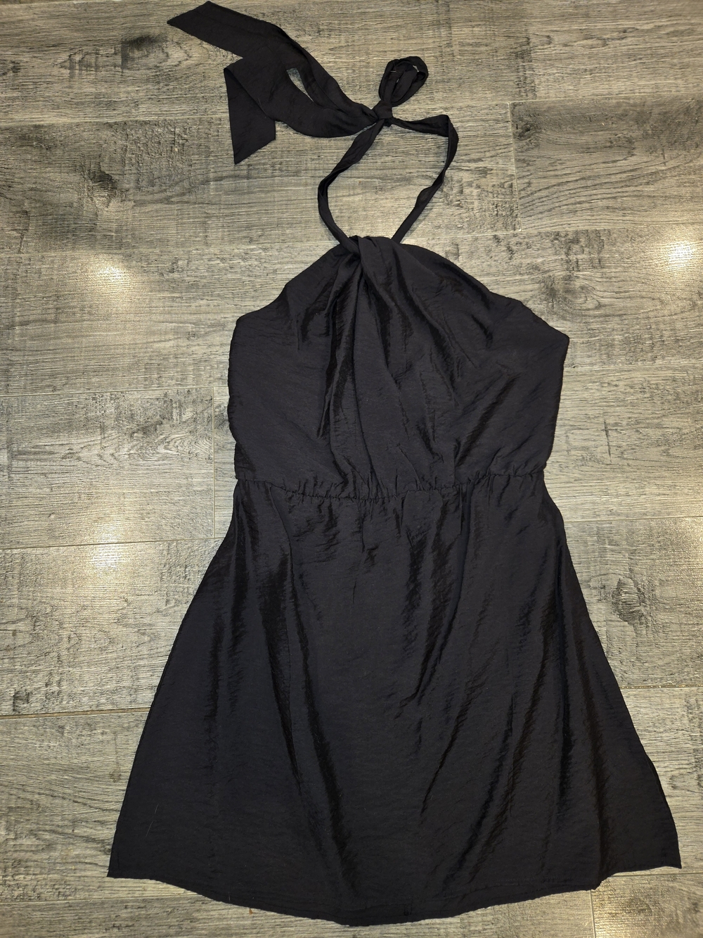 H&M Black Halter Tie-Neck Dress
